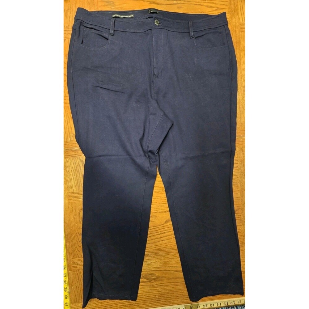 Talbots Soho 5-Pocket Straight Leg Pants Navy Blue Plus Size 22WP Slimming